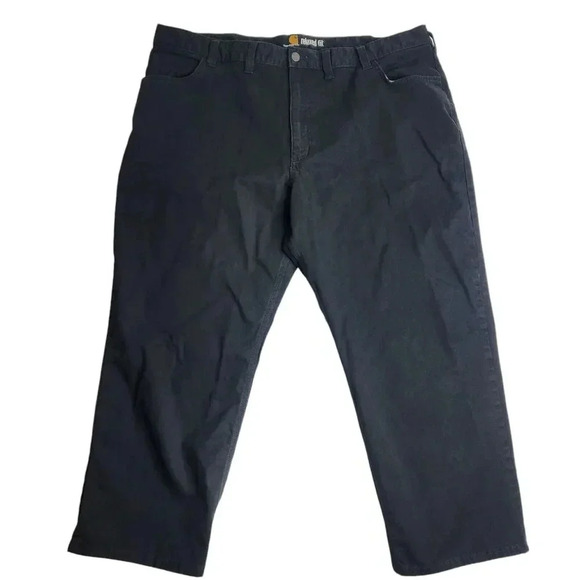 Carhartt Rugged Flex Relaxed Fit Canvas Work Black Jeans 102517-001  Sz 44 x 26 - Picture 1 of 10
